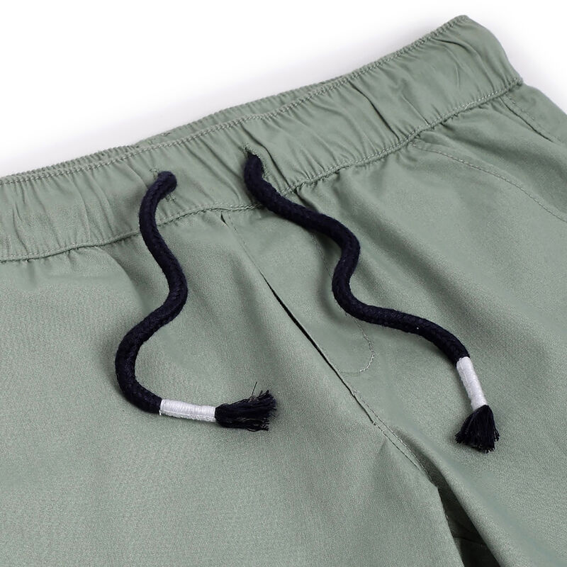 Boys Medium Green Solid Shorts image number 2